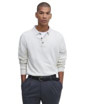 Men's Barbour Bassington Long Sleeve Knitted Polo Shirt - Mist
