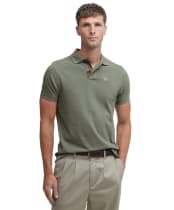 Men's Barbour Tartan Pique Polo Shirt - Green Slate