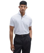 Men's Barbour Tartan Pique Polo Shirt - WHITE/CEDARWOOD
