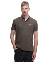 Men's Barbour International Evan Tipped Polo Shirt - Major Brown