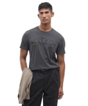 Men's Barbour Ancroft Tartan Cotton T-Shirt - Charcoal Marl