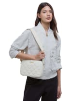 Women's Barbour International Quilted Sloane Crossbody Bag - Gloss Silver Birch