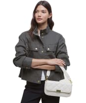 Women's Barbour International Quilted Mini Soho Crossbody Bag - Gloss Silver Birch