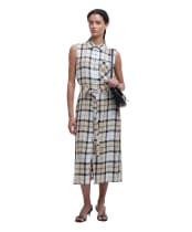 Women's Barbour Agnes Midi Dress - Safari Tartan