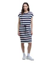 Women's Barbour Marloes Stripe Dress - NAVY/PALE AQUA S