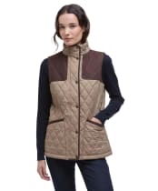 Women's Barbour Keeper Wear Quilted Gilet - Military Brown