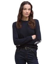 Women's Barbour Lavender Knitted Crew Neck Jumper - Navy