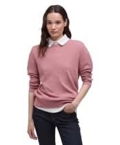 Women's Barbour Lavender Knitted Crew Neck Jumper - TEA ROSE