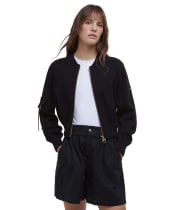 Women's Barbour International Priya Knitted Bomber Jacket - Black
