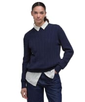 Women's Barbour Hartland Crew Knitted Jumper - Navy
