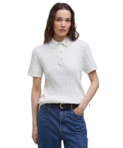 Women's Barbour Hartland Knitted Polo Jumper - Cloud