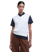 Women's Barbour Hartland Sleeveless Knitted Jumper - Cloud