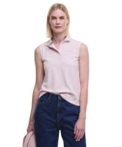 Women's Barbour Bowford Sleeveless Polo Top - Primrose Pink