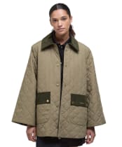 Women's Barbour Corinne Quilted Jacket - Dusky Green / Ancient Tartan