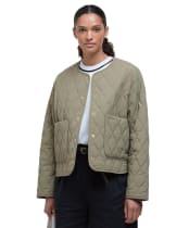 Women's Barbour Monroe Quilted Jacket - Dusky Green / Rosemary Tartan