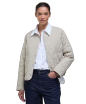 Women's Barbour Monroe Quilted Jacket - Light Sand / Rosemary Tartan