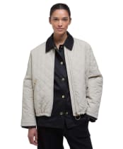 Women's Barbour Emlyn Quilted Jacket - Light Sand / Ancient Tartan