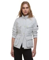 Women's Barbour International Halsey Quilted Jacket - SILVER BIRCH/MOS