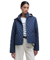 Women's Barbour Penelope Quilted Jacket - Navy / Dress Tartan