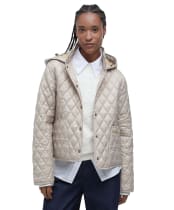 Women's Barbour Penelope Quilted Jacket - Light sand / Dress Tartan