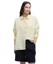 Women's Barbour Annie Long Sleeve Linen Shirt - Sunray Yellow Stripe