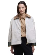 Women's Barbour Catlin Showerproof Jacket - Oatmeal / Ancient Tartan
