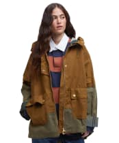 Women's Barbour Hayley Showerproof Jacket - Breen / Dusky Green