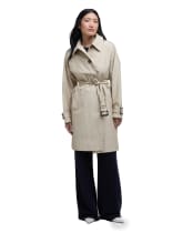 Women's Barbour Maia Showerproof Jacket - Light Sand / Rosemary Tartan