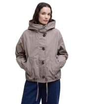 Women's Barbour Bhodi Showerproof Jacket - Dirty Khaki / Safari Tartan