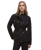 Women's Barbour International Brea Showerproof Jacket - Black / Light Blue