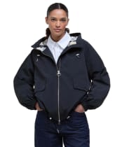 Women's Barbour Orson Showerproof Jacket - Black / Safari Dress Tartan