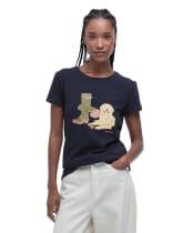 Women's Barbour Rowen T-Shirt - Navy