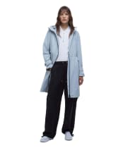 Women's Barbour International Longline Kyra Waterproof Jacket - Light Steel Blue