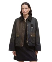Women's Barbour Alma Waxed Jacket - Sand / Archive Olive