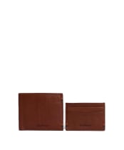 Men's Barbour Cairnwell Leather Wallet & Cardholder Gift Set - Brown