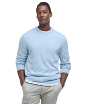 Men's Barbour Pima Cotton Crew Neck Sweater - Ocean Sky
