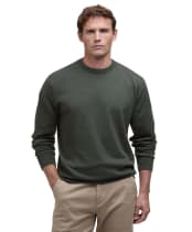 Men's Barbour Bayfield Knitted Crew Jumper - Mid Olive