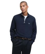 Men's Barbour Lingwood Compact Cotton Half Zip Sweater - Navy