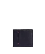 Men's Barbour Lossie Leather Billfold Wallet - Navy