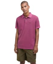 Men's Barbour Washed Sports Polo Shirt - Washed Raspberry