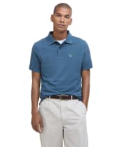 Men's Barbour Lightweight Short Sleeve Sports Cotton Polo Shirt - Dusk Blue