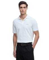 Men's Barbour International Charlie Textured Polo Shirt - Whisper White