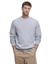 Men's Barbour Pique Interlock Crew Sweatshirt - Grey Marl