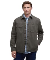 Men's Barbour Lingfield Canvas Overshirt - Fern