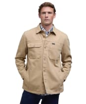 Men's Barbour Lingfield Canvas Overshirt - Dark Stone