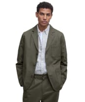 Men's Barbour Bayview Herringbone Overshirt - Uniform Green