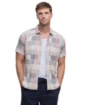 Men's Barbour Oakshore Short Sleeve Summer Cotton Shirt - Washed Stone