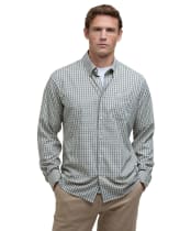 Men's Barbour Teesdale Long Sleeve Performance Shirt - Stone