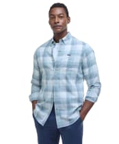 Men's Barbour Hillroad Long Sleeve Tailored Fit Cotton Shirt - Vintage Teal