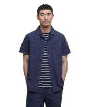 Men's Barbour International Kenneth Garment Dye Short Sleeve Shirt - Navy